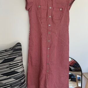 Red Striped Midi Dress red and white stripe size 8‎